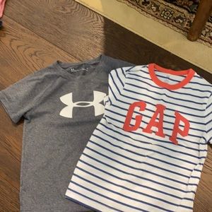 Boys size 5 T-shirts: Under Armour and Gap